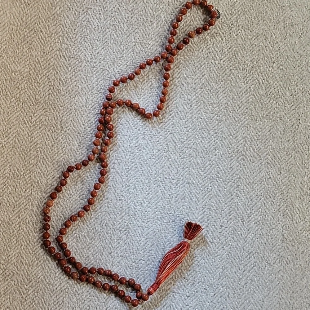 RED JASPER MALA BEADS ZEN NECKLACE WRAP BRACELET